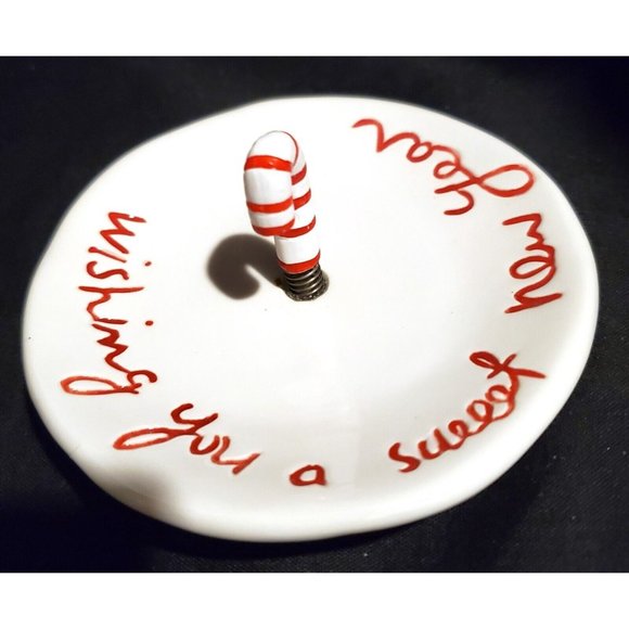 Dept 56 Christmas decoration figurine DISH & LID Wishing You a Sweet New Year - Picture 7 of 12